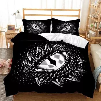 Иллюстрация Серия Животные Динозавры Красочный 3D Набор Лоскутного Одеяла Трехпредметный Цифровой Комплект 135 * 200 (two-piece set) 90g