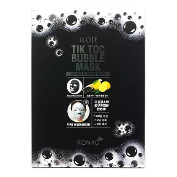 ILOJE TIK TOC BUBBLE MASK - 5 шт./компл. Очистка пор Контроль кожного сала Тонизирует Улучшение кожи Успокаивающий Увлажняющий