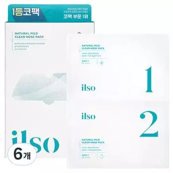 Ilsoh Natural Mild Clear Nose Pack Биоцеллюлоза, 5 листов, 6 штук
