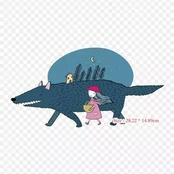 Ilustracin Vectorial Caperucita Roja Sin Fondo Little Red Ridin Iron On Patches For Clothing Applique Наклейки на одежду Термочувствительный пользовательский пластырь