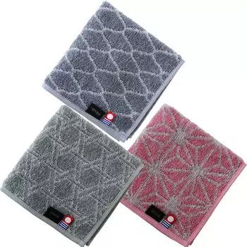 imaa Imabari Towel Certified Hand Made in Japanese Nagomi B Set Towel/Handkerchief, 25cm, Japan, Vacuum-Compressed, Pattern, Sustainable, Assortment,