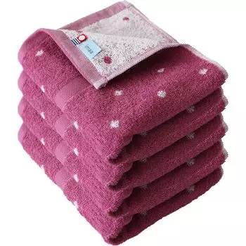 imaa Imabari Towel Сертифицированный набор полотенец для лица Quick Made in Vacuum Compression Pack Dot 4, пушистые, тонкие, впитывающие, высушивающие, Япония, 100% хлопок, (4