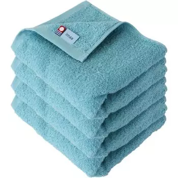 imaa Imabari Towel Сертифицированный набор полотенец для лица Quick Made in Vacuum Compressed Pack Sky 4, пушистые, тонкие, впитывающие, сухие, Япония, 100% хлопок, (4