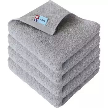 imaa Imabari Towel Сертифицированный набор полотенец для лица Quick Made in Vacuum Compressed Pack 4, пушистые, тонкие, впитывающие, сухие, Япония, 100% хлопок, (4 Серый)