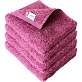 imaa Imabari Towel Сертифицированный набор полотенец для лица Quick Made in Vacuum Compression Pack 4, пушистые, тонкие, впитывающие, высушивающие, Япония, 100% хлопок, (4 розы)