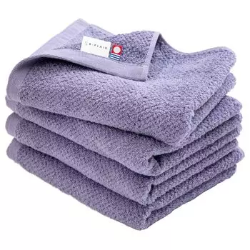 Imabari Face Towel Certified Made in Highly Medium Sweat Solid Eve Purple Towels, 4-Piece Set, Brand, Japan, Quick-Drying, Absorbent, 100% Cotton, фиолетовый