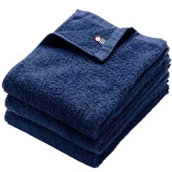 Imabari Navy Face Imabari Towel Brand OSK Solid Cotton Towels, Towels, 3-Pack, Certified, Series, Absorbent, Quick-Drying, Color, 100%