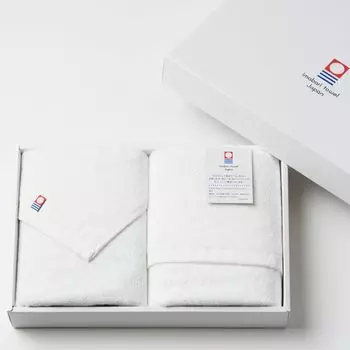Imabari Towel 2 Face Towels Domestic White Premium Gift Available