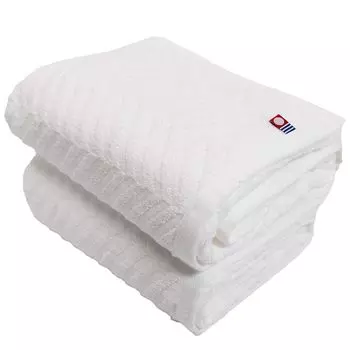 Imabari Towel Bath Towel Cotton Set of 2 Ribbed Weave White Bath Towel Imabari Thin Quick Dry Instant Absorption Made in Japan Imabari Towel Set Gift