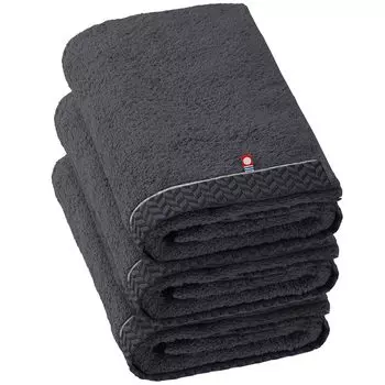 Imabari Towel Bath Towel Imabari Cotton Set of 3 Ultra Thick Premium Luxury Long Pile Sweet Twisted Yarn Dark Gray Fluffy Soft Quick Drying Instant