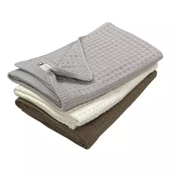 Imabari Towel Bath Towel Set of 3 Waffle Towel 60x125cm Cotton Absorbent Quick Drying Made in Japan Color 100% (3 Set)
