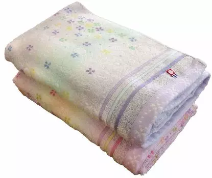 Imabari Towel Candy Flower Bath Towel Set of 2 1 Fast Absorption Quick Drying Popular Fluffy Imabari Brand (1 Blue, Pink)