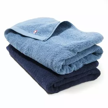 Imabari Towel Certified Bath Towel Set of 2 Medium Thickness Quick Room Made in 60 x 120 cm imabari Blue x [Soft Type] Drying, Absorbent, Drying,