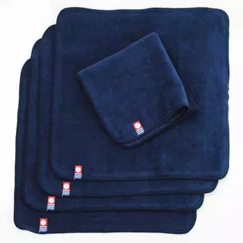 Imabari Towel Certified Handkerchief Set Good Towel Shirring Towel Handkerchief 25 x 25cm Hand Towel Large Cotton Made in Japan Set of [oruta] 100% тёмно-синий