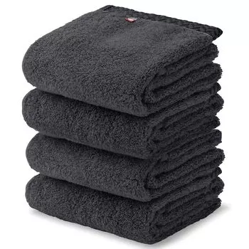 Imabari Towel Face Towel Imabari Cotton Set of 4 Premium Luxury Long Pile Sweet Twisted Thread Dark Gray Ultra Thick Fluffy Soft Quick Drying Instant