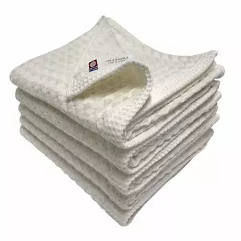 Imabari Towel Face Towel Set of 5 Waffle Weave Off White 35x85cm