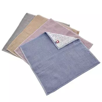 Imabari Towel Gauze Pile Mini Set of 4 Colors & Handkerchiefs, 25x25cm,
