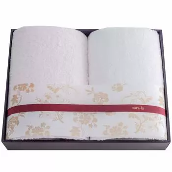 Imabari Towel Gift Bath Towel 2 Pieces Made in Japan sara-la irodori- Pink/White