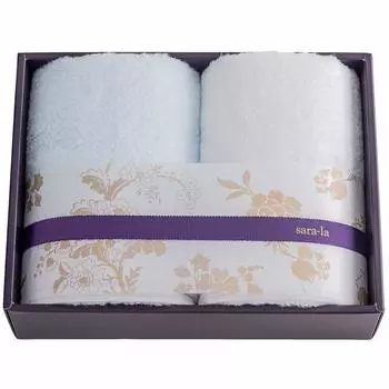 Imabari Towel Подарочное полотенце для лица 2 шт. производство Япония sara-la irodori- синий/белый