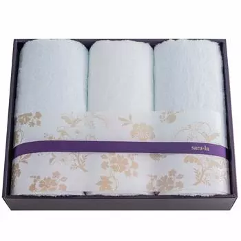 Imabari Towel Подарочное полотенце для лица 3 шт. производство Япония sara-la irodori- синий/белый