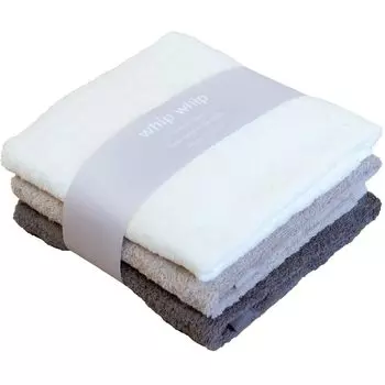 Imabari Towel Whipwhip Baby Towel Newborn Bath Towel Square Made in Japan 67cm x 67cm x Beige x (White Brown)