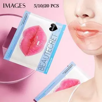IMAGES Молочная увлажняющая маска для губ Увлажняющая питательная Мягкая для улучшения сухости цвета Лифтинг ухода за губами 5PCS