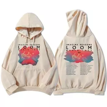 Imagine Dragons Loom Tour 2025 Толстовки мужские хип-хоп унисекс уличная одежда флис удобные мягкие толстовки XS хаки