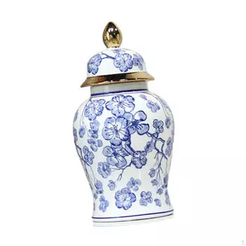 Имбирная банка, ваза, настольная с крышкой, принадлежности для садового декора, фарфоровое хранилище для бутона цветов