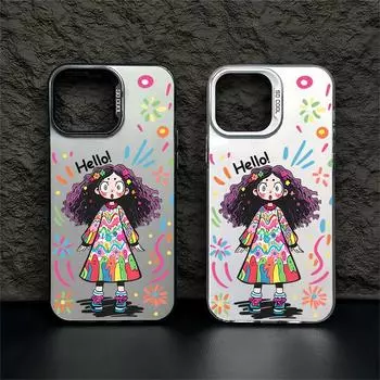 IMD цветной чехол для телефона iPhone 11 13 16 Pro Max iPhone 14 15 Pro Max 12 13 Pro Max Samsung S24 A55 S23 A05 S25 A54 A06 S22 A15 A52S A34 A14 Samsung A05 4G чёрный