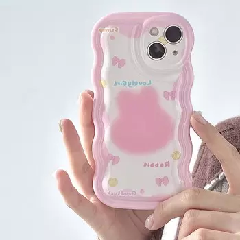 Imd Ins волнистый силиконовый мягкий милый чехол для телефона с милым кроликом и кроликом для Iphone 11 13 12 Promax 14 Pro Max силиконовая мягкая задняя крышка For iphone 13promax