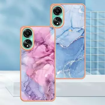 IMD Роскошный ударопрочный гибридный мраморный цветной чехол с блестящей броней для OPPO A78 A98 A15 A58 A96 A53S A54 A93S A74 Reno10 Realme9 Realme C21Y 8i OPPO 21 Pro 5G India