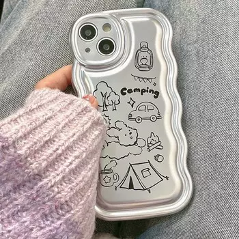 Imd силиконовый мягкий граффити собака кемпинг Ins Puppy милый противоударный чехол для телефона для Iphone 11 14 Pro Max Plus 13 12 Promax задняя крышка For iphone 14promax