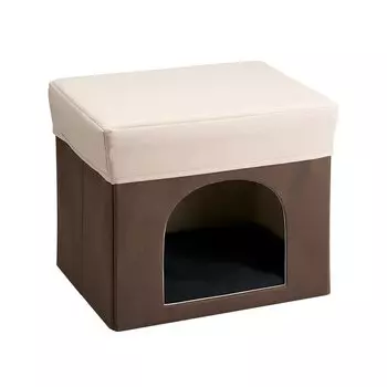 iMedia Pet House Stool Pet House Складной Компактный Подушка для сиденья с подушкой Пуфик для собак, кошек, кошек Стильный 380 x 300 x 320 мм Бежевый бежевый