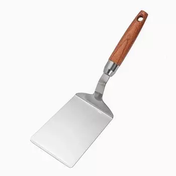 IMEEA Лопатка для приготовления окономияки Ширина лопатки деревянная ручка Гёдза Лопатка Поднять Металлическая коммерческая нержавеющая сталь Посуда 8.7 см
