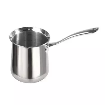 IMEEA молочная кастрюля One Hand Pot из нержавеющей стали, высота 11 см, совместимая с IH, 600 куб. см, мини-молочная кастрюля, серебристая, 18-10