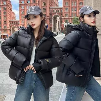 имеет собственное отопление внутри, черная пятничная сетчатая хлопковая одежда, черные золотые короткие фасоны, одинаковый стиль для мужчин и женщин, утолщенный северный холод S (95-57.5 kg) чёрный