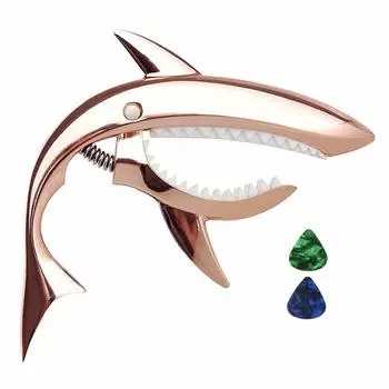 Имелод цинковый сплав гитарный каподастр Shark Capo для акустической электрогитары Good Hand Fretless Buzz и прочный & гитара, Feeling, (Розовое золото)