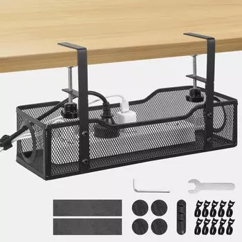 IMILLET Кабельный лоток для хранения проводов, скрытая верхняя пластина, монтаж под столом, стеллаж для хранения, ящик для модернизации, большая емкость, скрытое хранение под столом