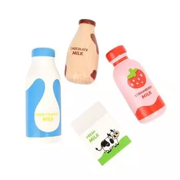 Имитационная игра Кухня Еда Игрушки Ролевые игры Деревянная бутылка для молока Напиток Игрушка для детей Honey