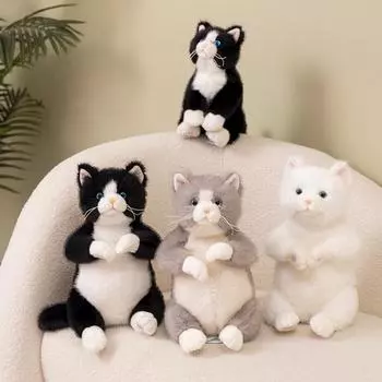 Имитационная кукла-кошка, милая кукла-котенок, детская успокаивающая кукла, плюшевая игрушка 35cm