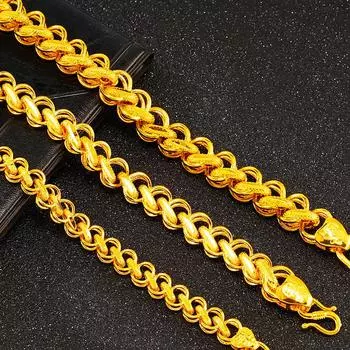 Имитация 24-каратного золота витая цепь Boss мужские и женские браслеты тайская цепь песочно-золотой сетчатый браслет знаменитости 8mm
