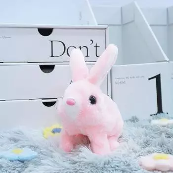 Имитация электрического кролика, плюшевая игрушка, ходит и издает звуки, маленькая кукла-кролик в технике тай-дай для детей коричневый