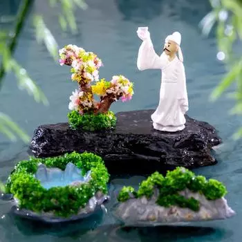 Имитация архитектуры в китайском стиле, павильон, мост, скала, микроландшафт, украшения, поделки, настольные украшения для автомобилей, подарок