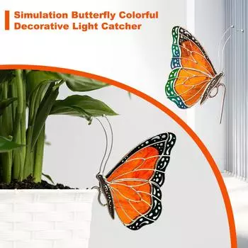 Имитация бабочки, красочный декоративный ловец света, подвеска на окно, подарок, интересное украшение для дома, подвесной светильник One Size