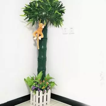 Имитация бамбуковой коры трубка зеленый пластик искусственный бамбук кондиционер отопление газовая труба украшение офис домашний декор