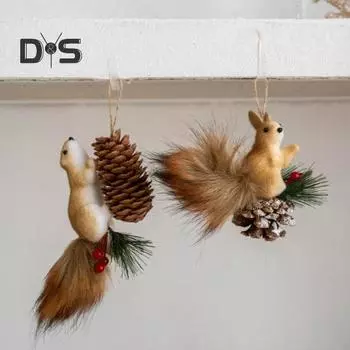 Имитация белки, милая миниатюрная статуэтка белки, рождественская пенопластовая белка, украшение для рабочего стола, для праздничного домашнего декора A