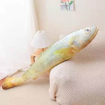 Имитация большого желтого плюшевого хрюка, мягкая игрушка, мягкая подушка в виде животного, свежая рыба, креативная подушка для сна, детский рождественский подарок 60cm жёлтый