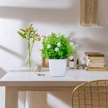 Имитация бонсай, реалистичное поддельное растение в горшке, искусственный эвкалипт, бонсай для внутреннего и наружного украшения оранжевый