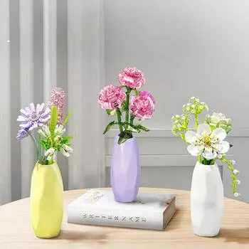 Имитация букета и вазы, совместимая с головоломкой, сборка своими руками, игрушки для девочек, подарки 14*14.7*32cm