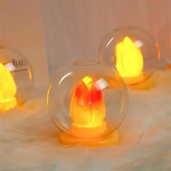 Имитация букета, Маленький ночник, Светодиодная электронная свеча, Бонсай, Искусственный цветок, Готовый продукт, Реквизит для фотосъемки One Size розовый